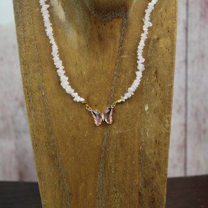 Handmade Rose Quartz Necklace 18in